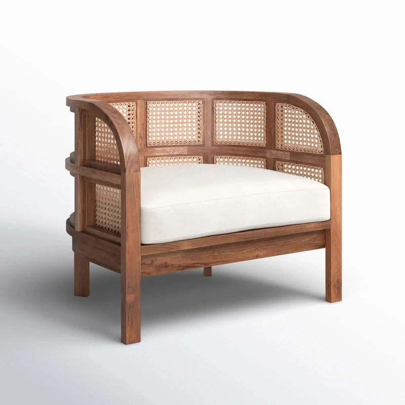 Modern Barrel Chair – Soft Upholstery and Compact Armchair Style