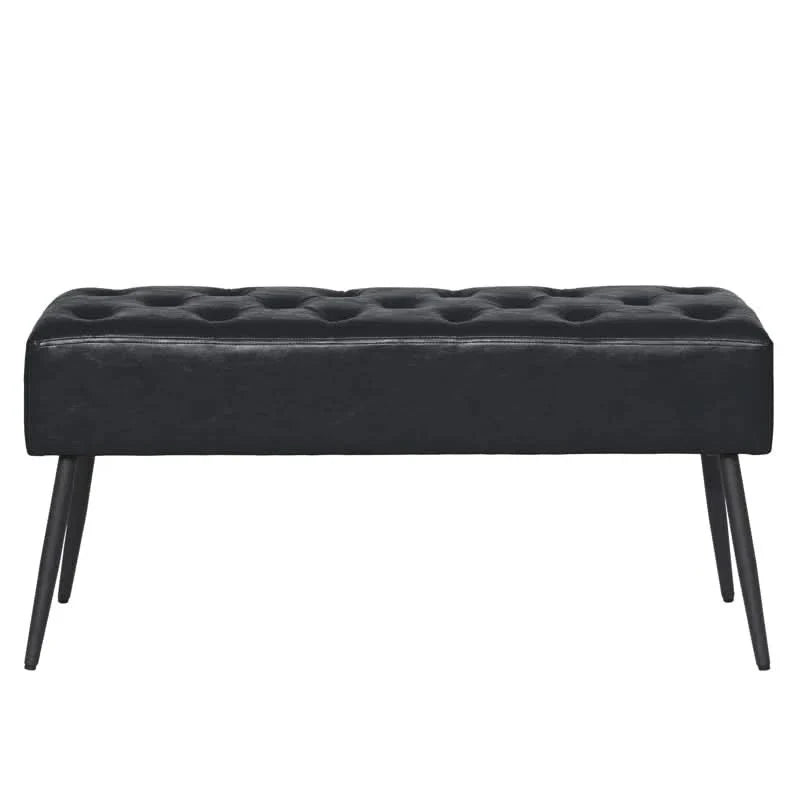 Balixaw Faux Leather Entryway Bench Upholstered Bedroom Bench