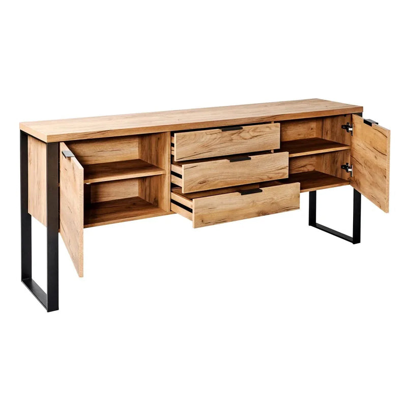 Wide Wooden Sideboard – Spacious Storage Cabinet for Dining Room