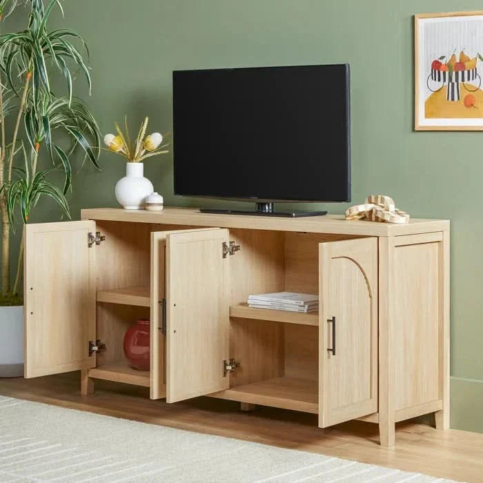 Modern Reeded Sideboard with Arched Doors