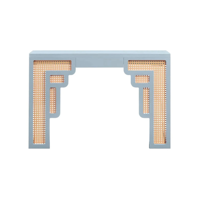Natural Rattan Console Table Handwoven Design