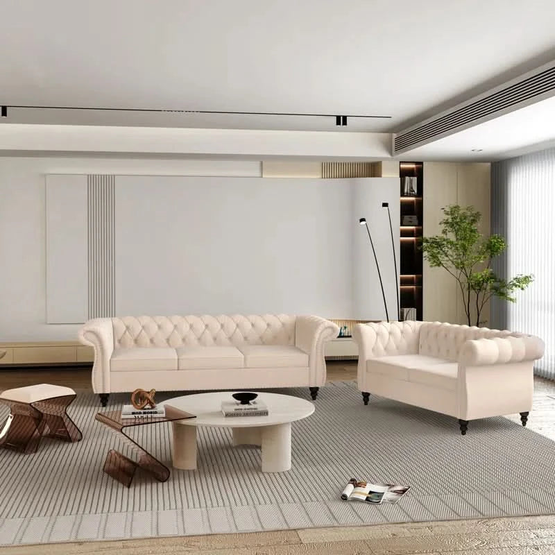 Emaraz 2 - Piece Velvet Living Room Set Luxury Sofa Set