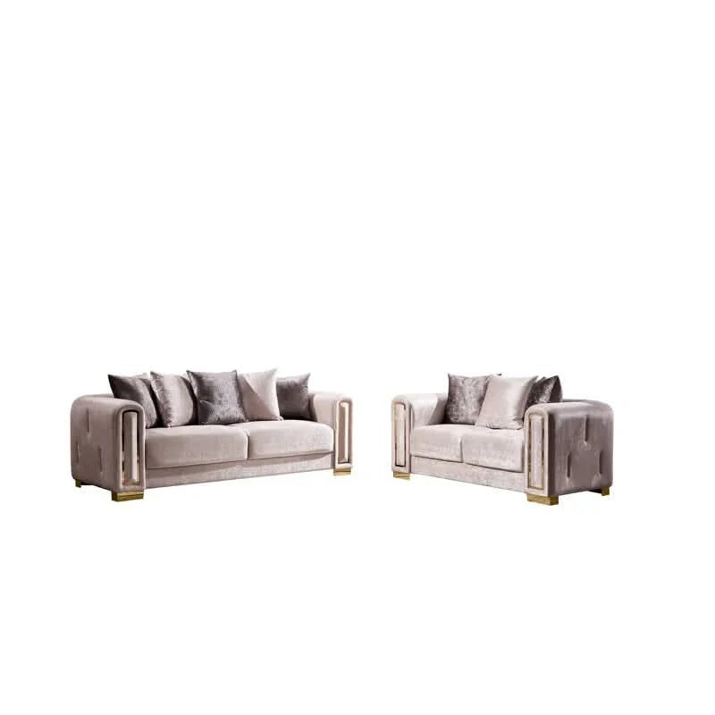 Foehre 2 - Piece Velvet Living Room Luxury Sofa Set