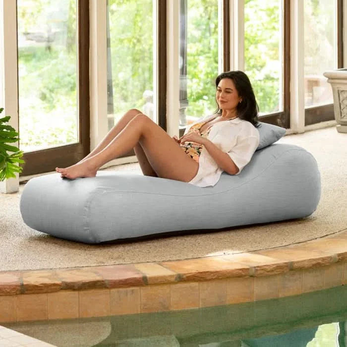 Jivankan  Outdoor Bean Bag Sun Lounger with Pillow