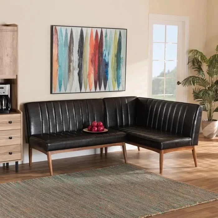 laxtern Faux Leather Upholstered Bench - craft decor