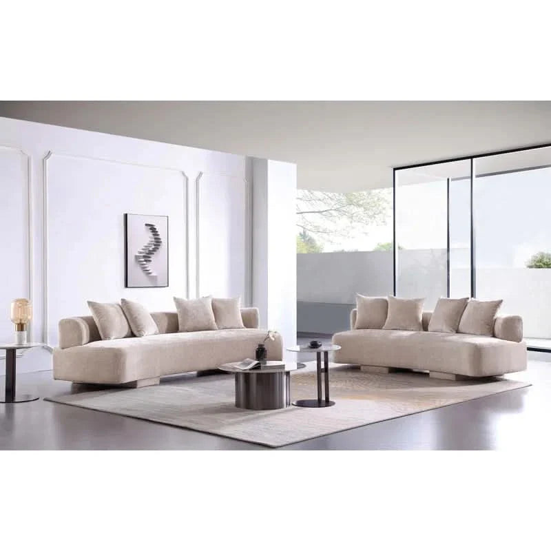 Giovedic 2-Piece Modern Chenille 112" Sofa and 90.6" Luxury Sofa Set