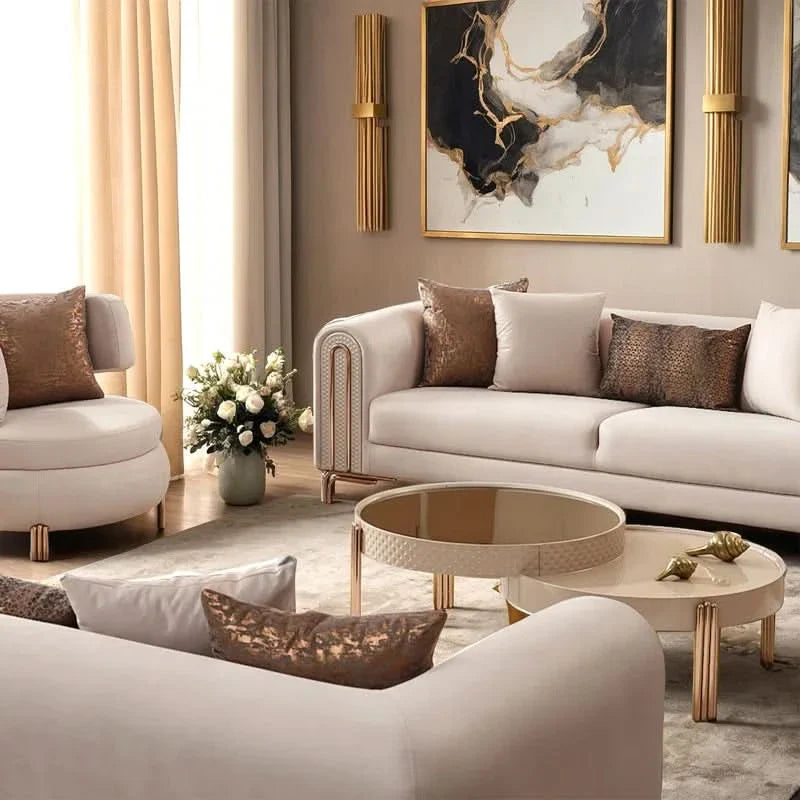Hayyas 4 - Piece Velvet Living Room Luxury Sofa Set
