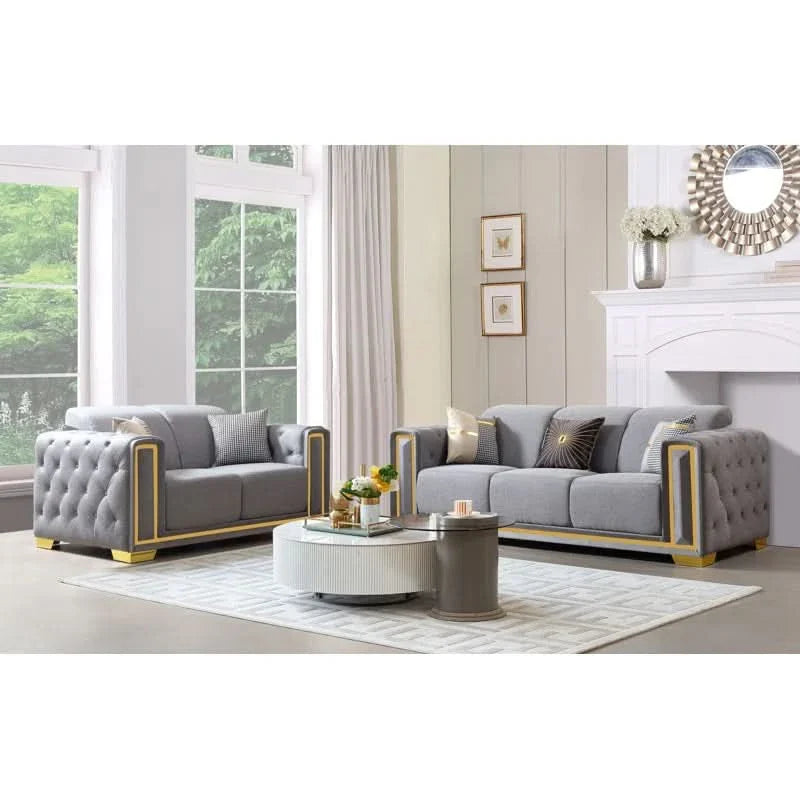 Henrikas 2 - Piece Faux Leather Living Room Set Luxury Sofa Set