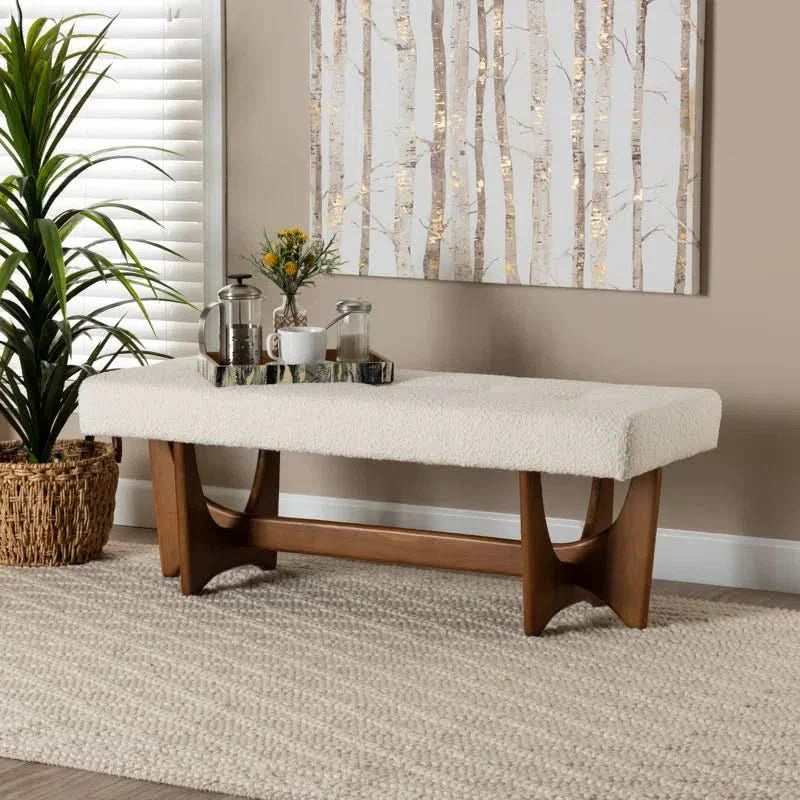 Fasliured Polyester Upholstered Bench - craft decor