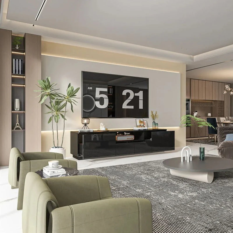 Subher HighGloss LED TV Stand TV Entertainment Center TV Console Media Gaming