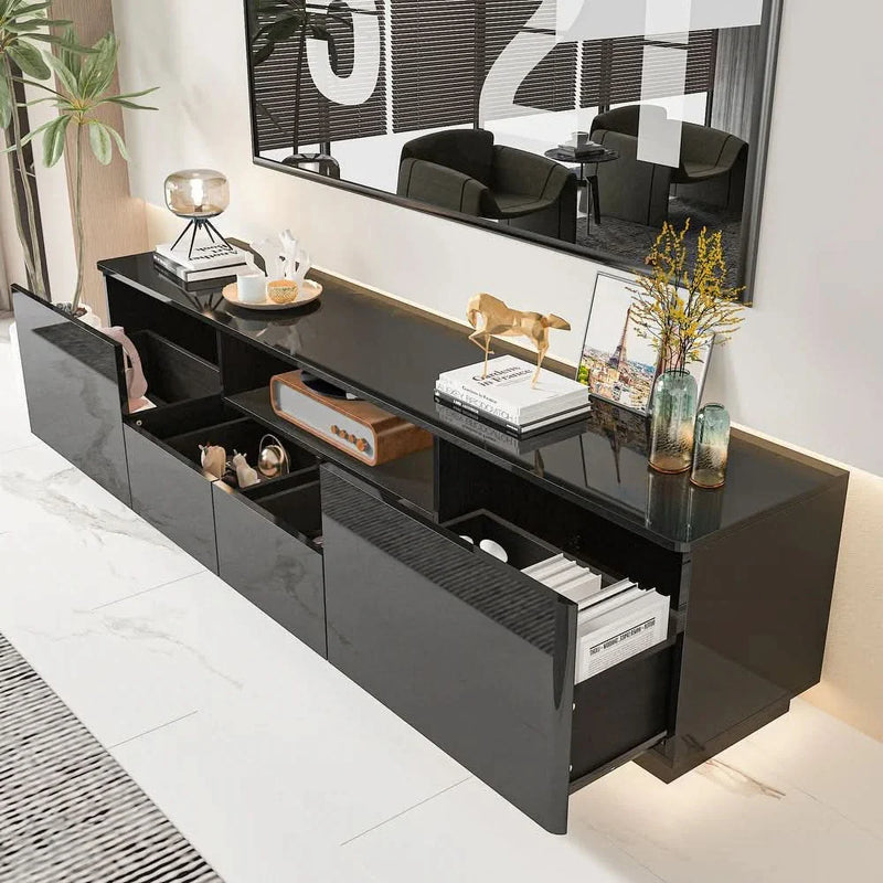 Subher HighGloss LED TV Stand TV Entertainment Center TV Console Media Gaming