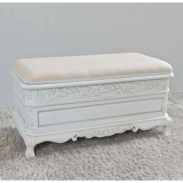 Gopala Carved Wood Storage Bench - craft decor
