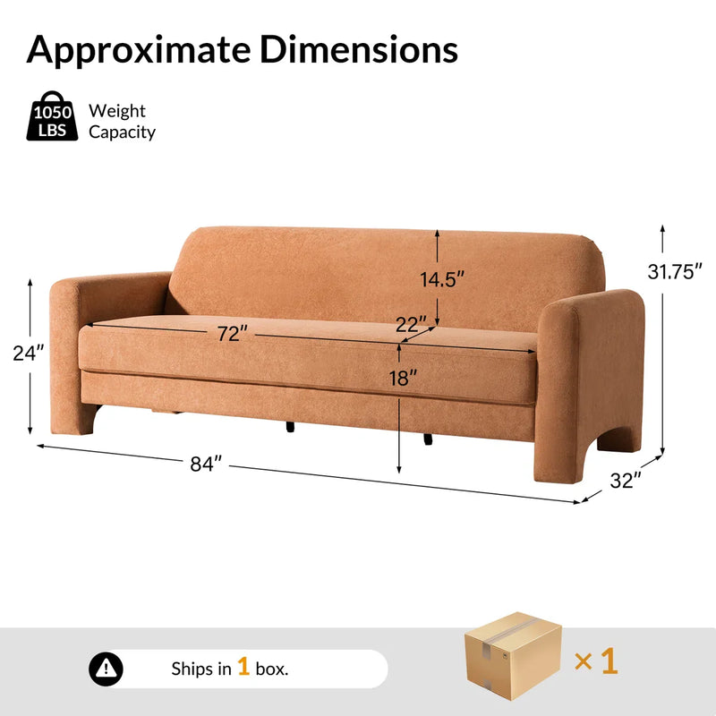 Furndik Modern Curved Chenille Sofa - Craft Decor