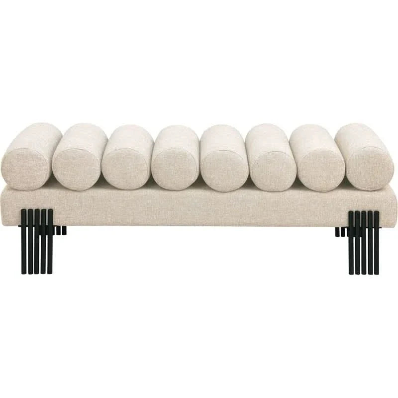 Klasical Polyester Blend Upholstered Bench - craft decor