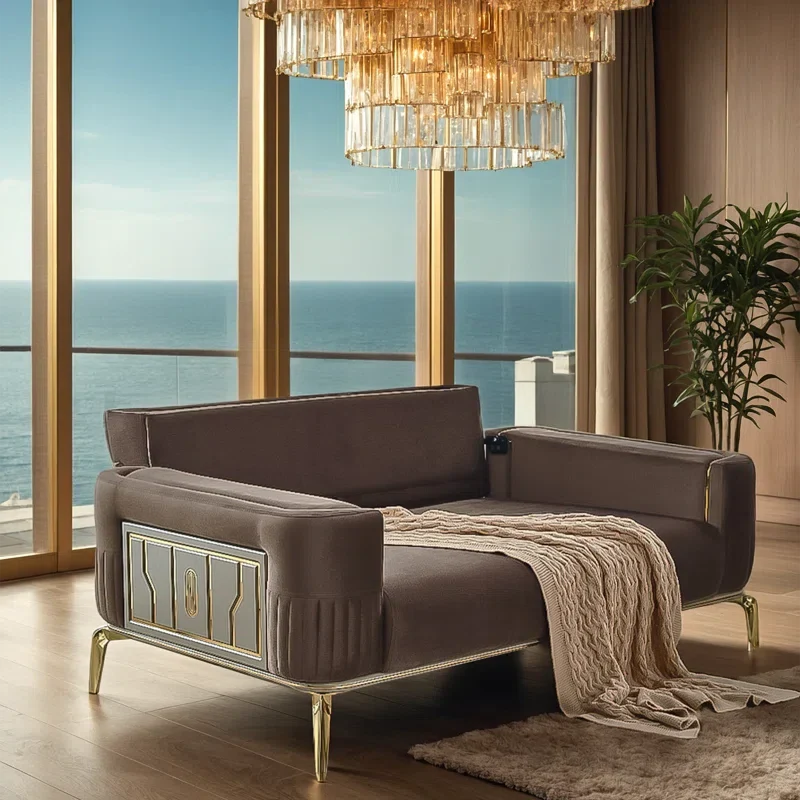 Janyham 4 - Piece Velvet Living Room Luxury Sofa Set
