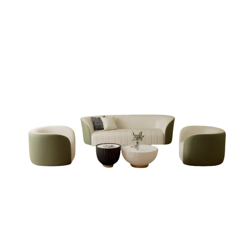 Jaquwanz 5 - Piece Faux Leather Living Room Set Luxury Sofa Set