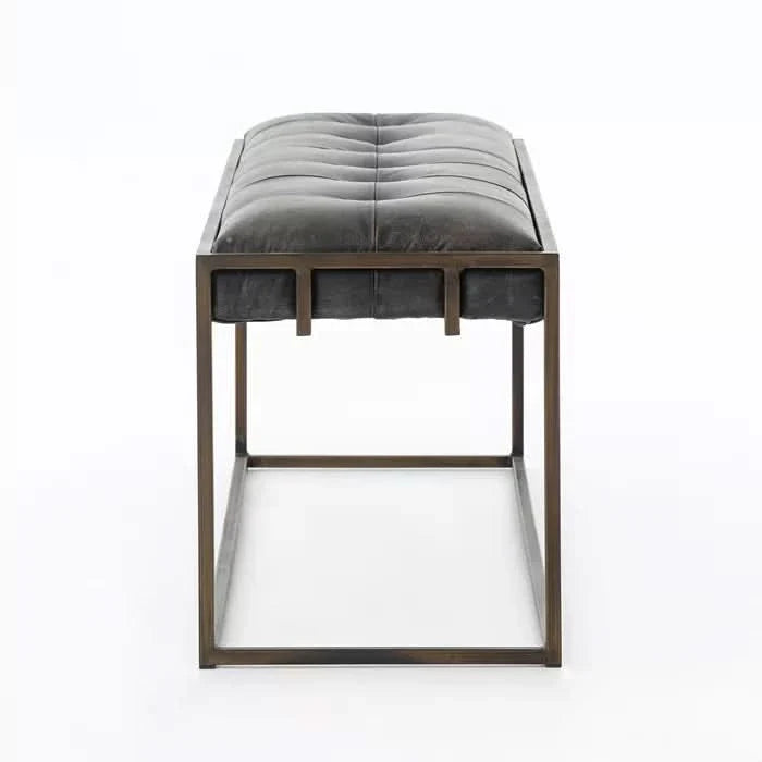 Sheerntine Genuine Leather Upholstered Bench