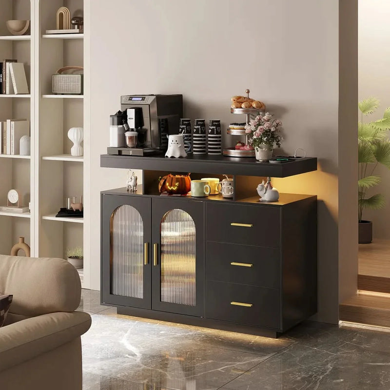 39.37'' Sideboard Cabinet with RGB LED Lights
