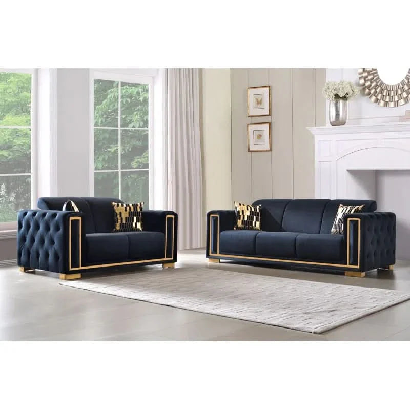 Keymaraz 2 - Piece Velvet Living Room Set Luxury Sofa Set