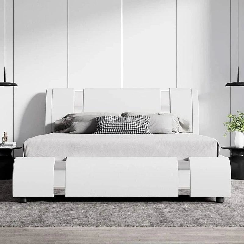 King Modern Deluxe Bed Frame with Iron Decor
