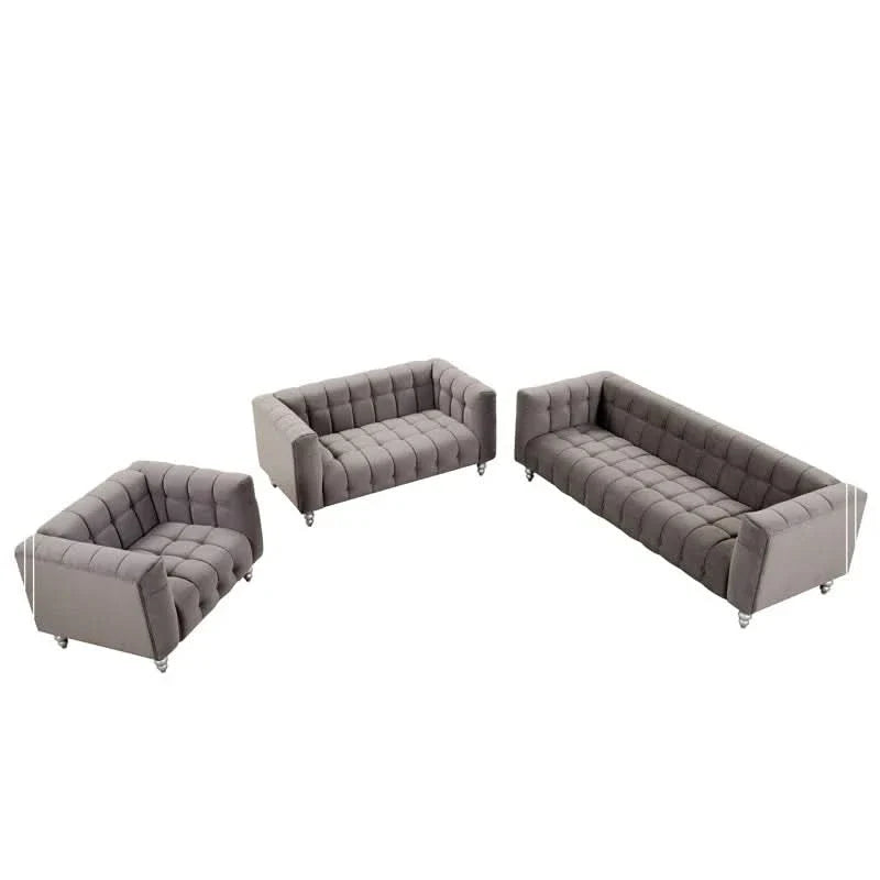 Konnaz 3 - Piece Living Room Set Luxury Sofa Set