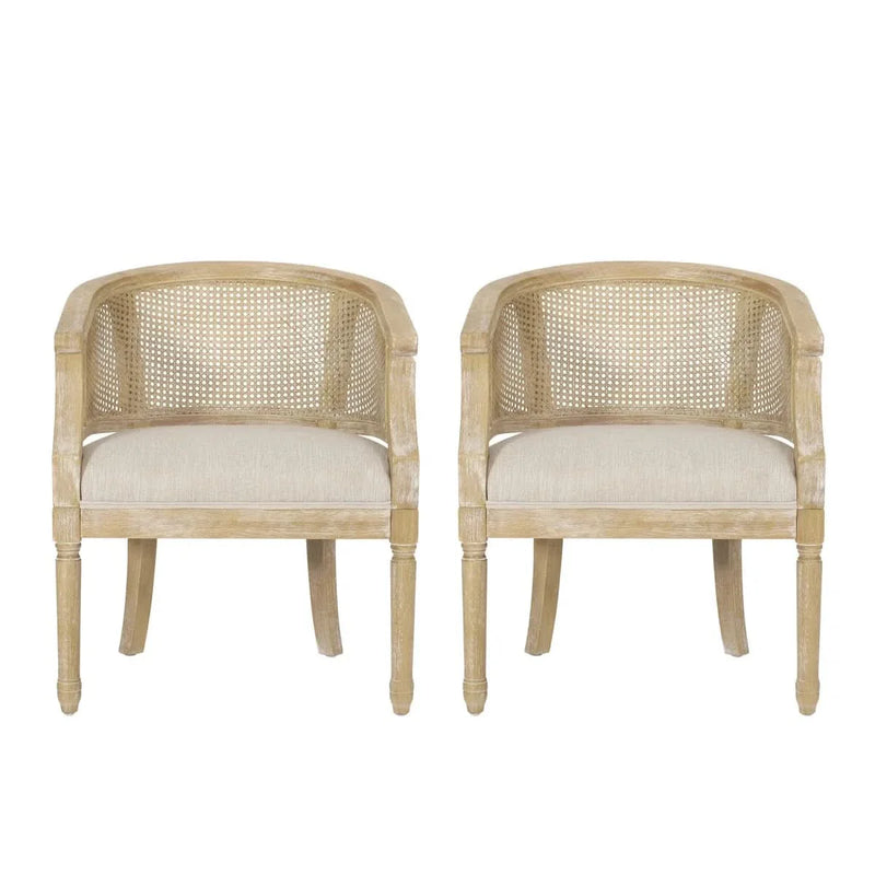 Wood Accent Chairs Set of 2 –  Cushioned Comfort