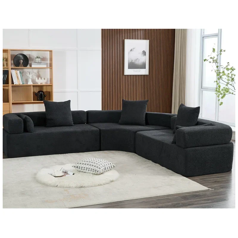 Latw Large combination sofa, curved sofa,cushioned 4-seat Luxury sofa set