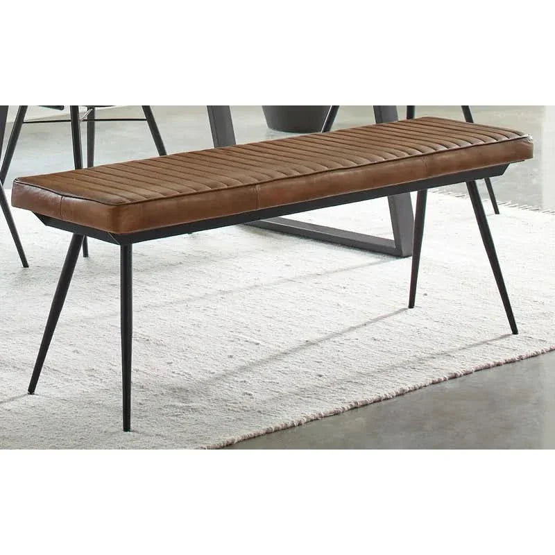 Greaturn Genuine Leather Upholstered Bench - craft decor