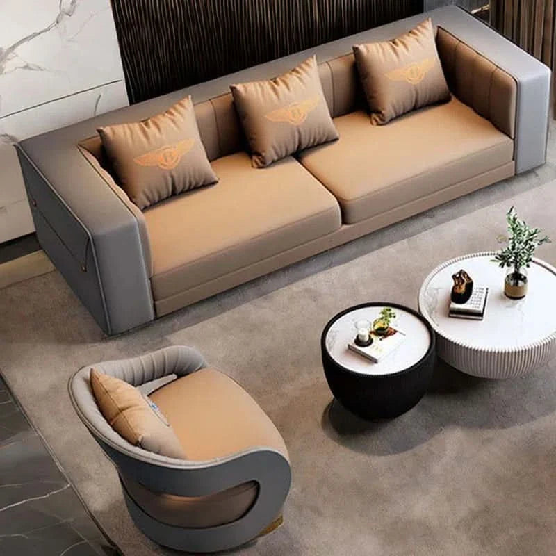 Leshawnaz 6 - Piece Faux Leather Living Room Set Luxury Sofa Set