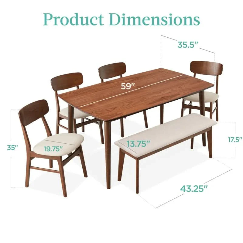 Minamilast 6 Seater Dining Table Set - Craft Decor
