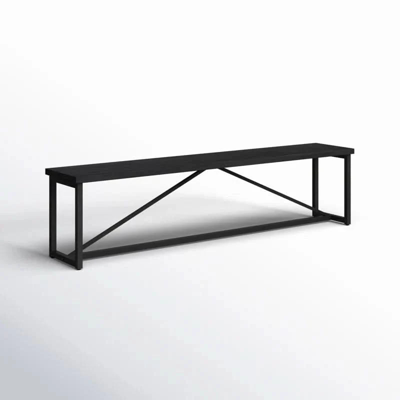 Lawper Solid Wood Stainless Steel Bench - craft decor