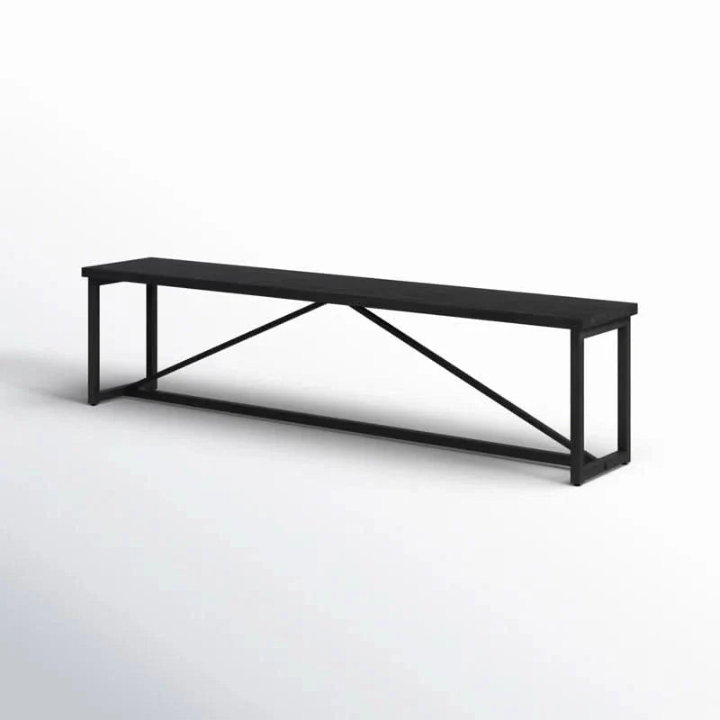 Lawper Solid Wood Stainless Steel Bench - craft decor