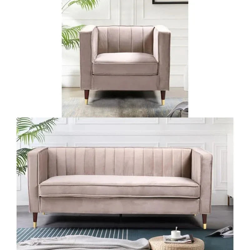 Louisz Velvet Living Room Set Luxury Sofa Set
