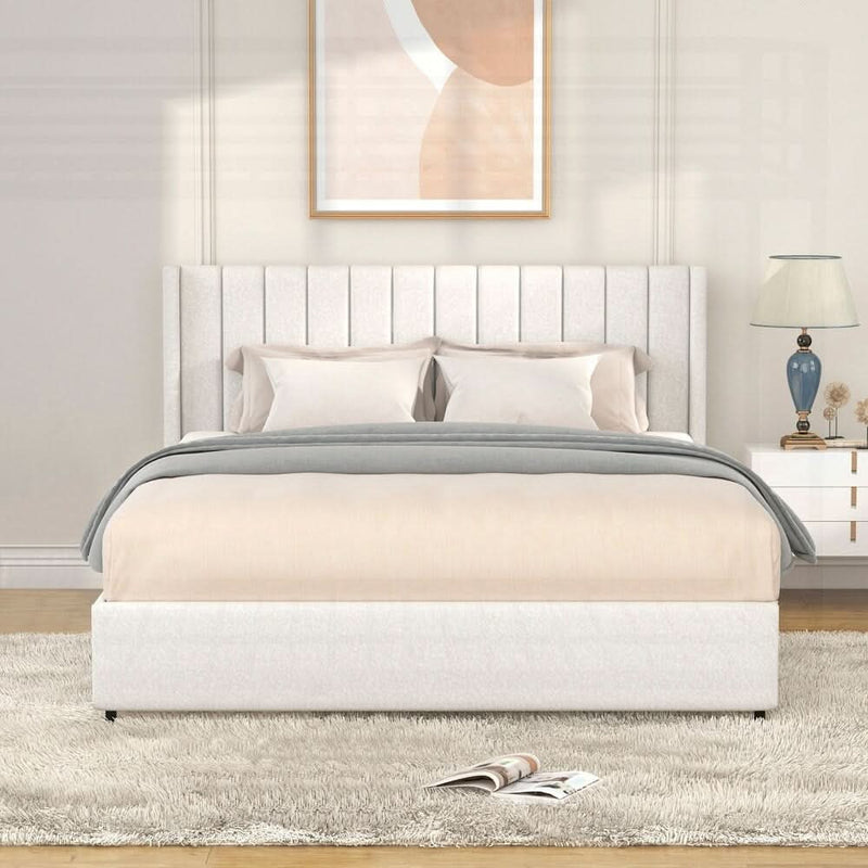 Pivok Luxurious Tufted Platform Bed with Dual Storage Drawers for Ultimate Comfort
