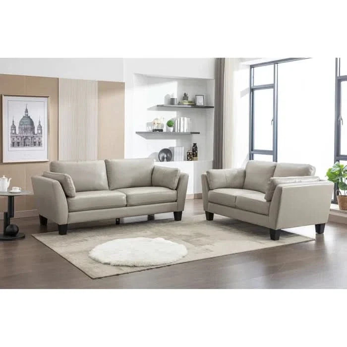 Marinaho 2 - Piece Top Genuine Leather Cushion Back Living Room Luxury Sofa Set
