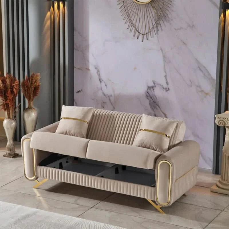 Martavionz 4 - Piece Velvet Living Room Set Luxury Sofa Set