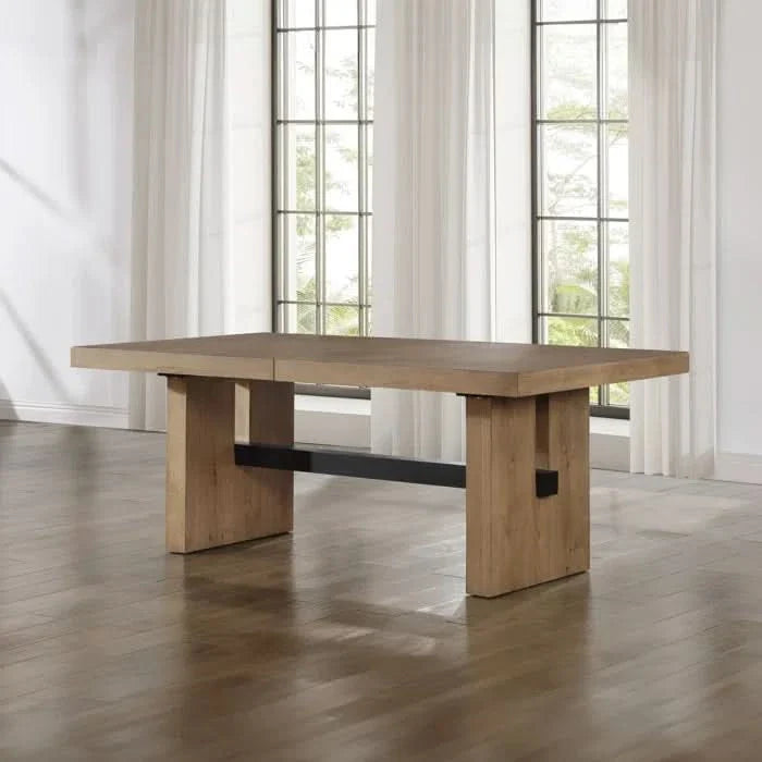 jaonsan Modern Wooden Trestle Dining Set - Craft Decor