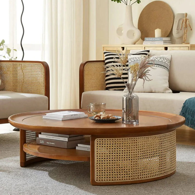 Nembi Rattan Round coffee table - Craft Decor