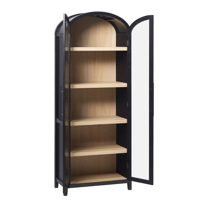 Tivoked Designs Arched Tall Bookcase with Glass Doors - Craft Decor