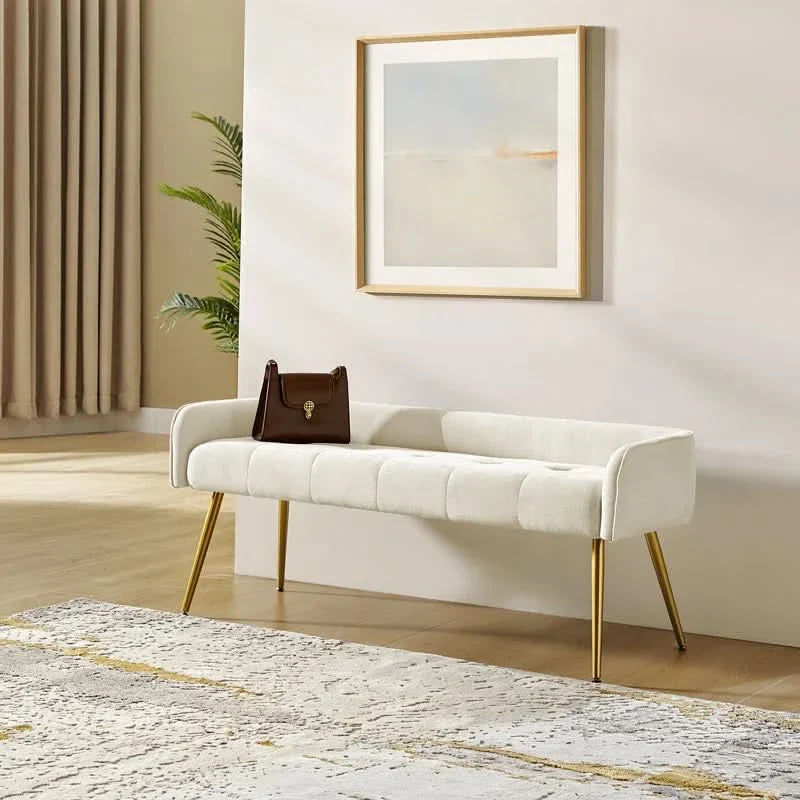 Shleshter Polyester Blend Upholstered Bench - craft decor