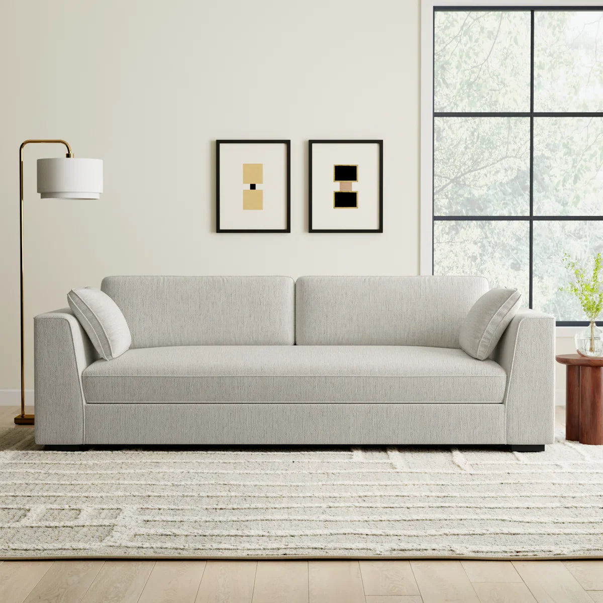 Cargon Modern Upholstered Fabric Sofa for Living Room
