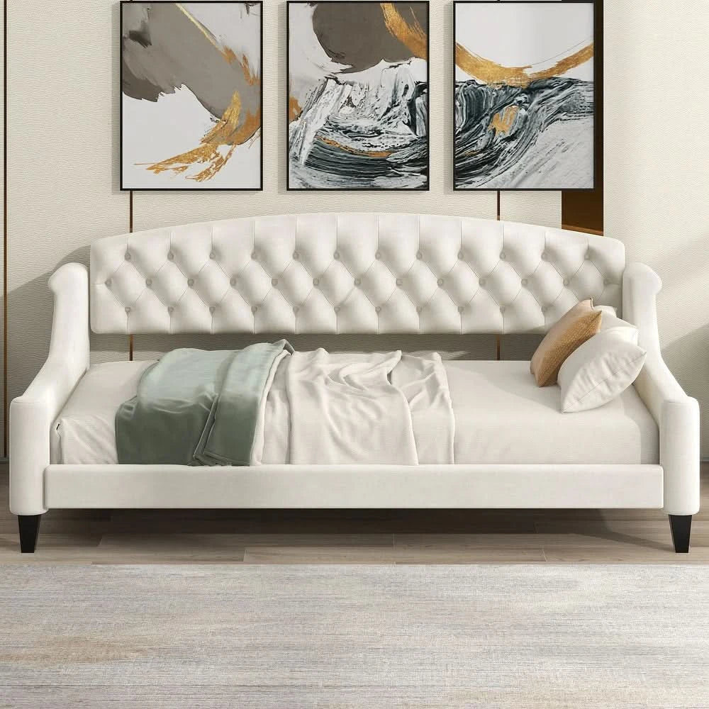 Modern Luxury Tufted Button Daybed  - craft decor