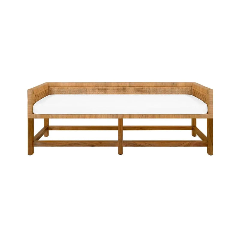 Modern Linen Bench – Padded Upholstery with Wooden Legs