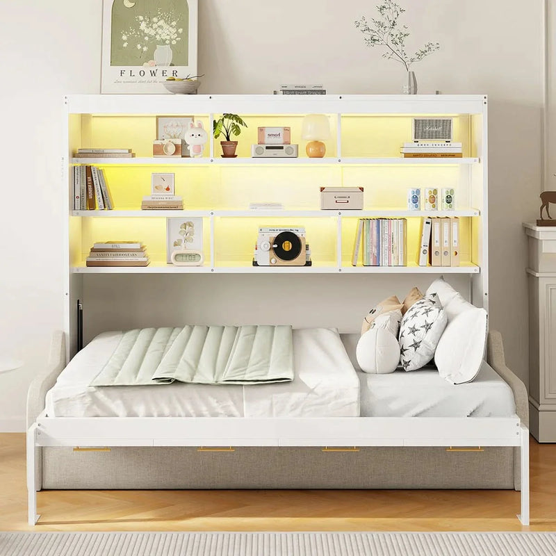 Murphy Bed With Sofa And Led Light - Craft Decor