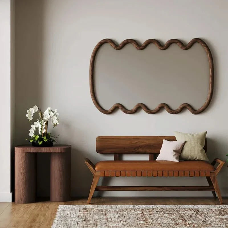 Wittard Genuine Leather Upholstered Bench - craft decor