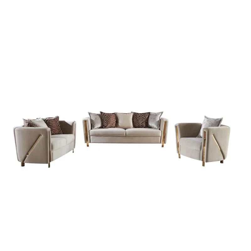 Nahriz 3 - Piece Velvet Living Room Luxury Sofa Set