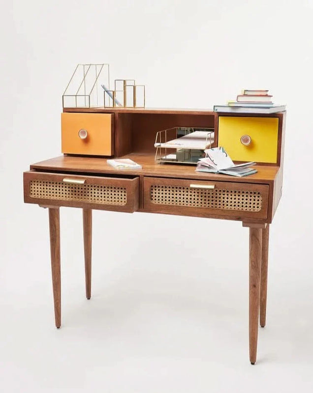 Celpi Rattan Study Desk - Craft Decor