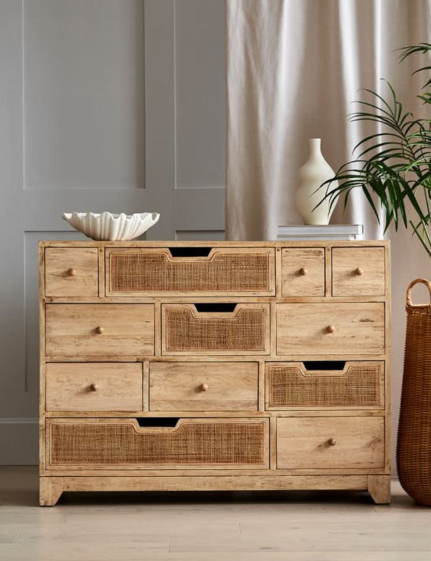 Welle Rattan Twelve Chest Of Drawers - Craft Decor