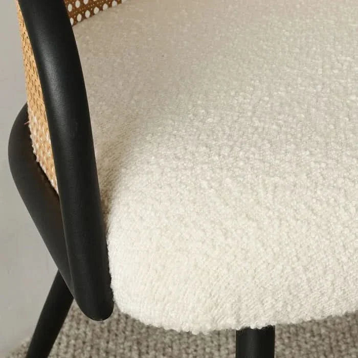 Rattan Boucle Rattan Dining Armchair (Set of 2)