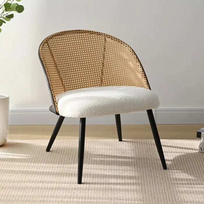 Rattan Accent Chair – Handwoven Cane Chair for Living Room